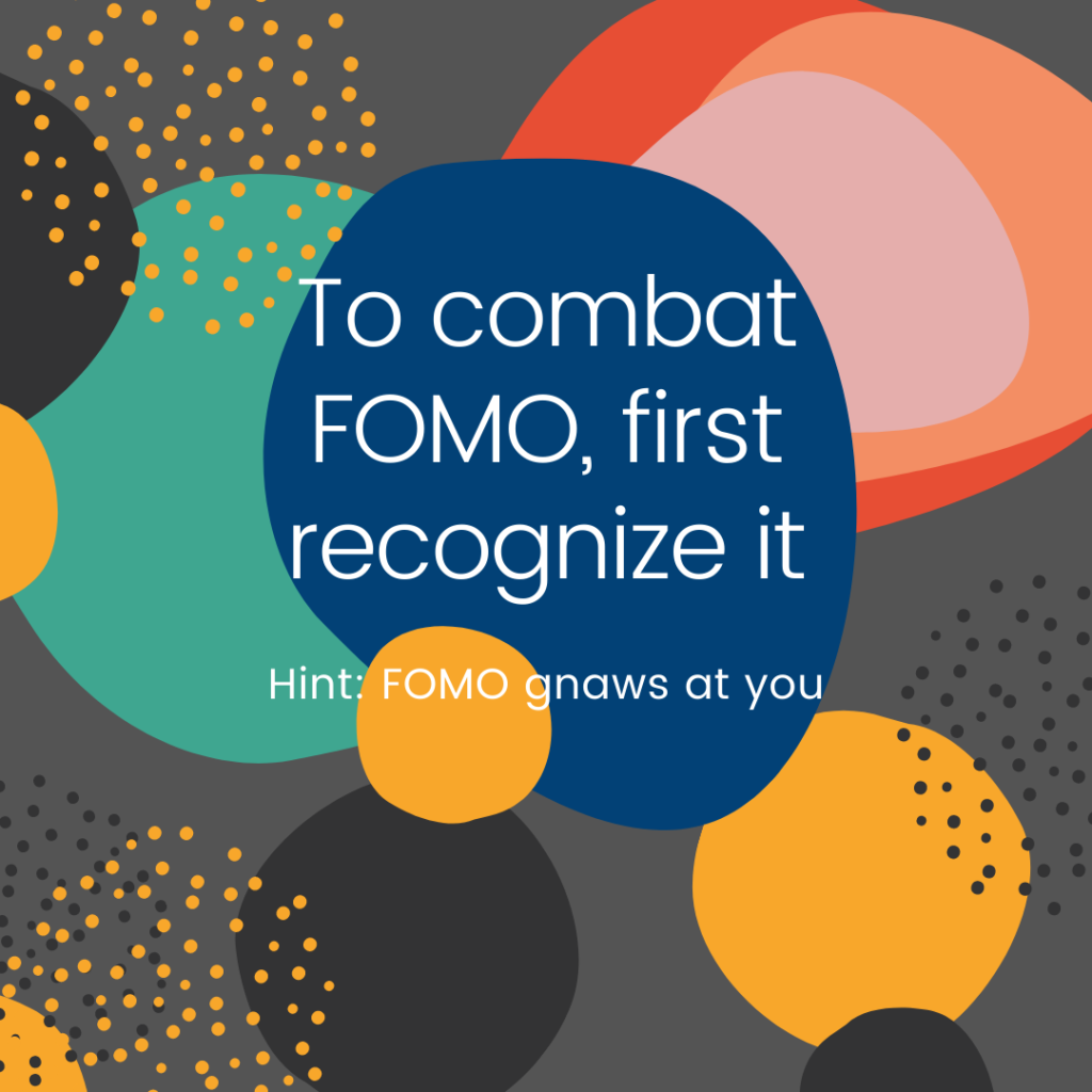 Combat FOMO, first recognize it bible quote
