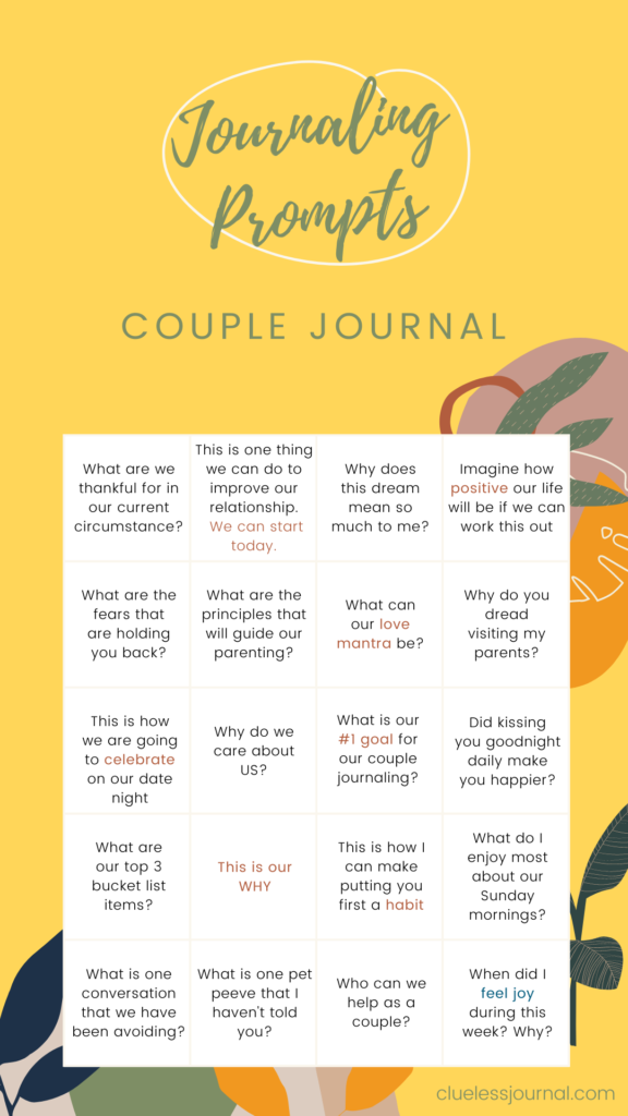 30 RELATIONSHIP JOURNAL PROMPTS FOR COUPLES