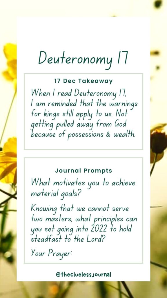 Journal Prompts from Deuteronomy 17 Bible Devotional
