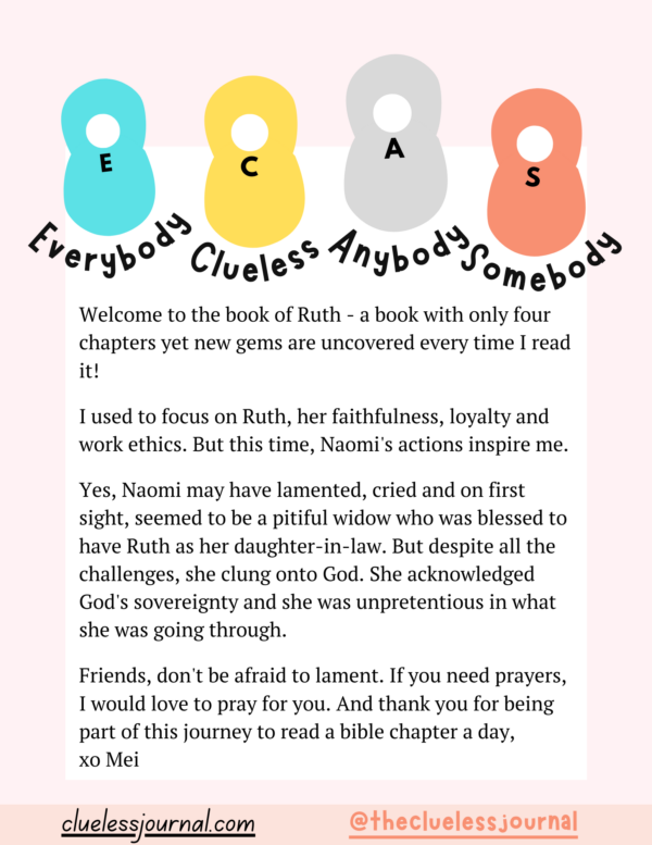Ruth Bible Journal Workbook Welcome Letter