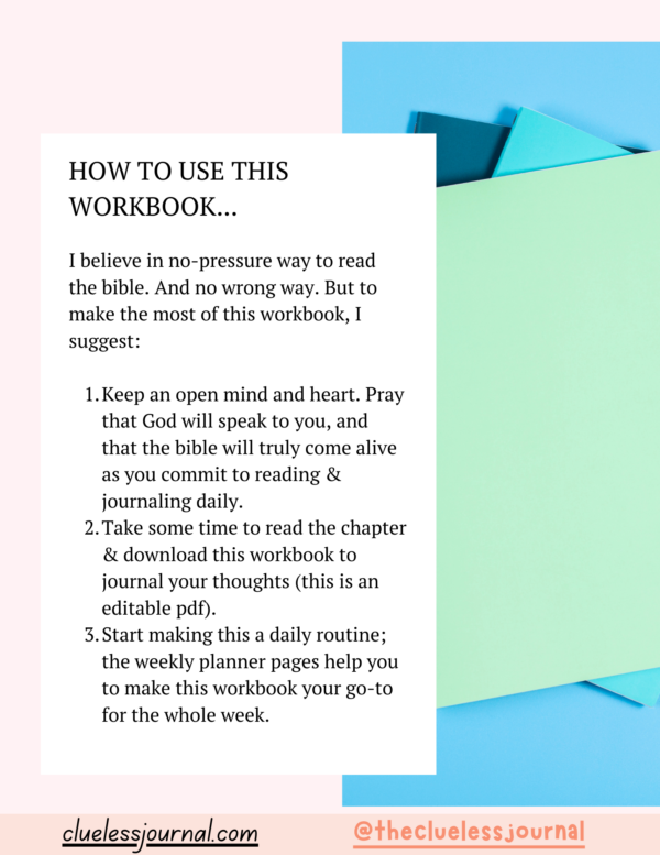 1 Chronicles Bible Journal Workbook How to Use