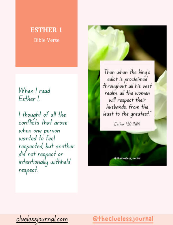 Esther Bible Journal Workbook Daily Bible Verse