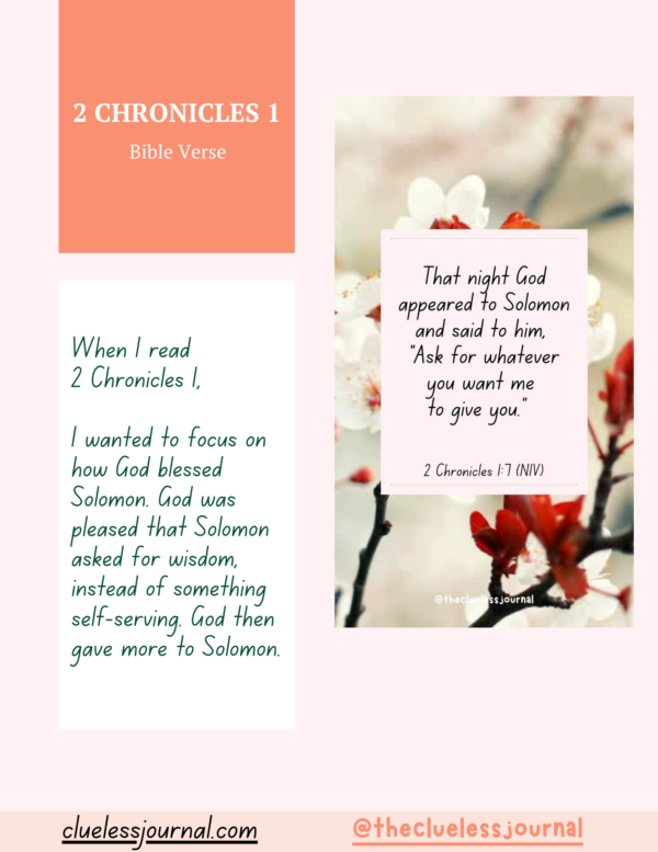 2 Chronicles 1 Daily Bible Verse