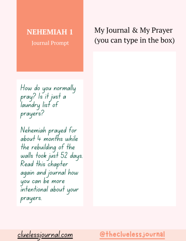 Nehemiah Bible Journal Workbook Daily Journal Prompts