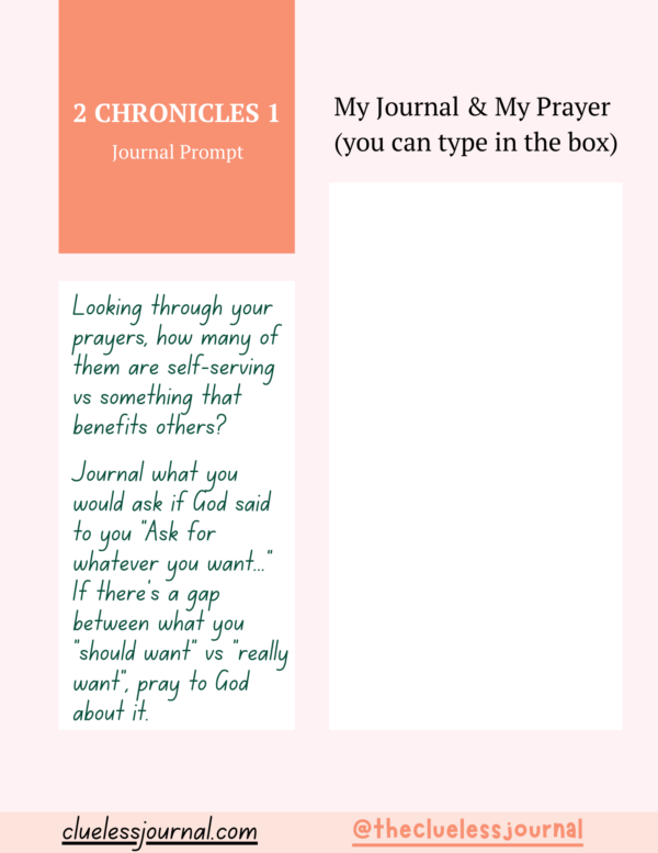 2 Chronicles 1 Daily Journal Prompt