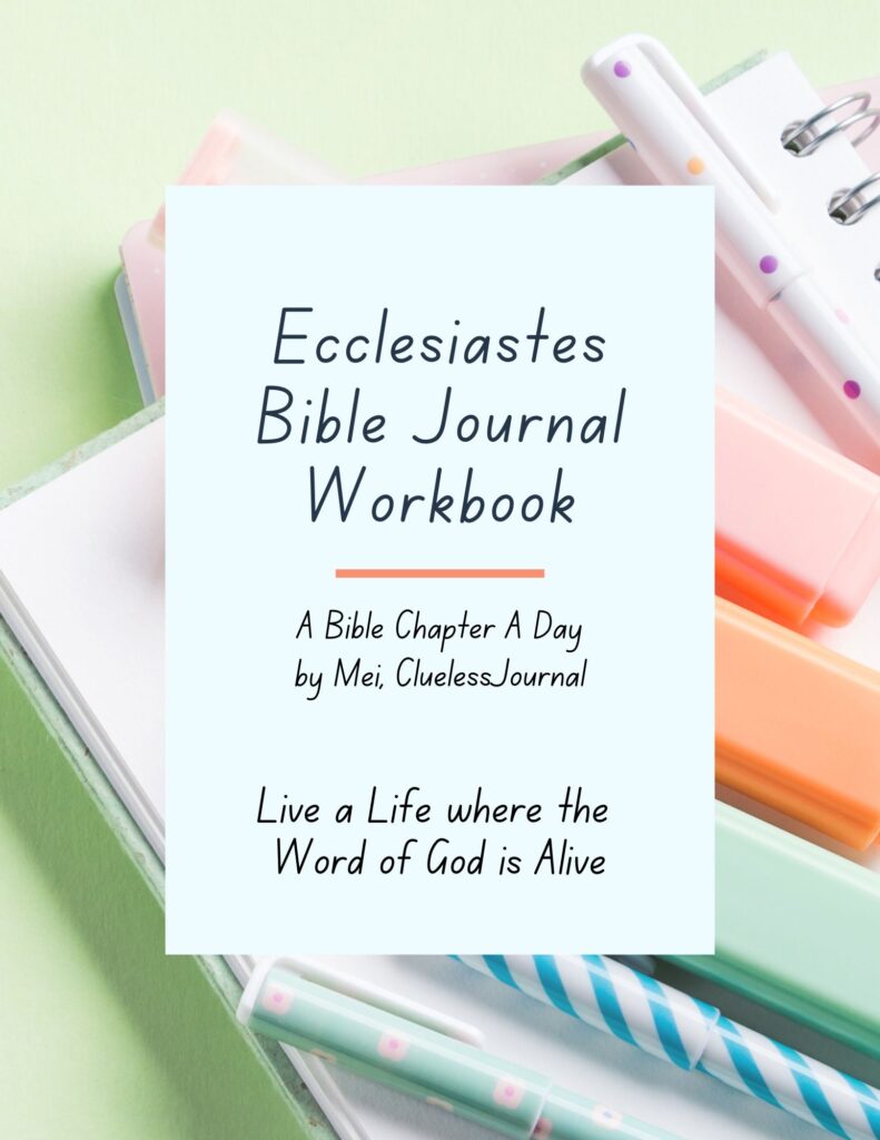 Ecclesiastes Bible Journal Workbook Free from CluelessJournal - Comes with bible verses and journaling prompts