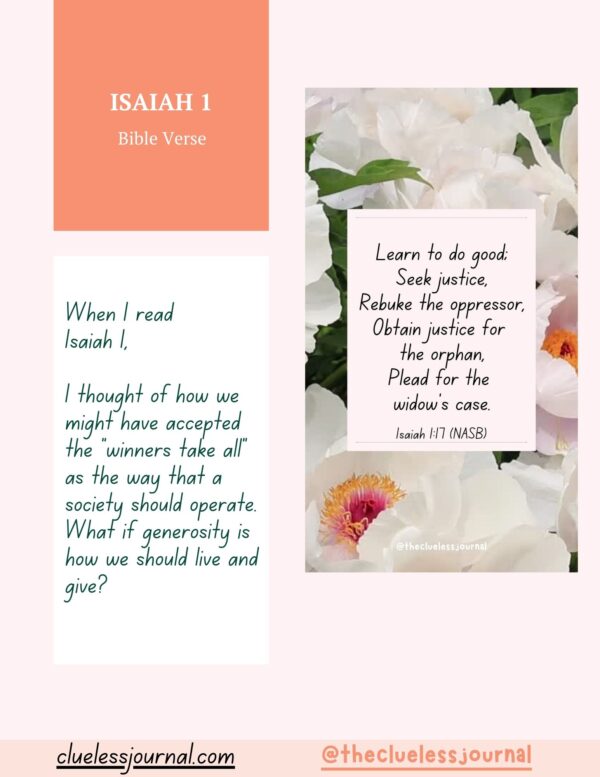 Isaiah Bible Journal Workbook Daily Bible Verse 1